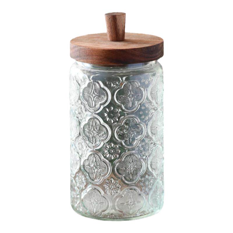Kitchen glass seal jar Food grade snacks Dried fruit storage candy white sugar grains tea storage jar