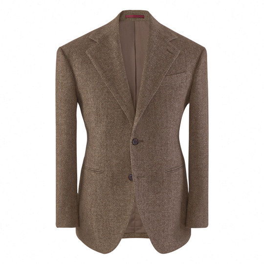 【绅士盔甲 50%羊毛】CULTUM复古易打理西装宽肩人字纹西服套装男