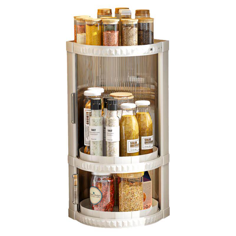 Rotating spice rack kitchen countertop