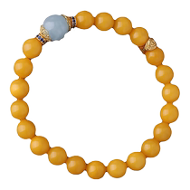 Potala Palace Beeswax Sea Sapphire Blue Bracelet Niche Simple Single Circle Amber Ball Bracelet Womens Mothers Day Gift