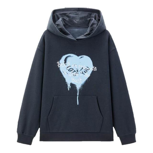 The same new type of spray-painted love long hooded sweatshirt from Leding Shopping Center C1CRE4401