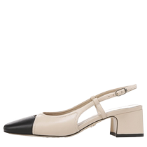 SAM EDELMAN 2024 Autumn Square Toe Cream Shoes Baotou High Heel Sandals Womens TARRA