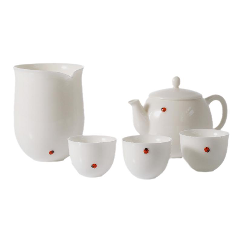 Teastone fair cup white porcelain 1 pot 3 cups 1 fair