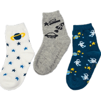 Liyingfang baby socks 3 pairs of combed cotton socks childrens socks 1-6 years old cartoon soft and comfortable spring and autumn