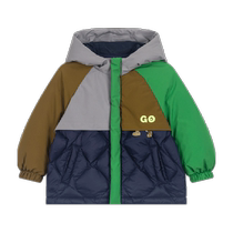 Maradin childrens clothing childrens down jacket 24 winter new style asymmetrical contrast color one-hand long down jacket for boys and girls