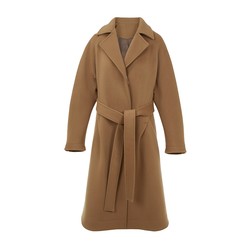 Zibaomi waist belted woolen coat 2023 winter new style loose silhouette high-end long coat for women