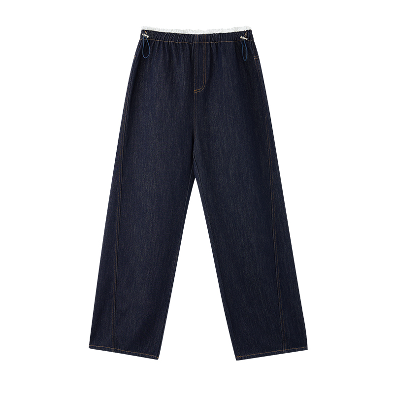 Maternity lace jeans fall and winter outer wear wide-leg pants plus velvet belly-supporting high-end belly-proof maternity pants winter