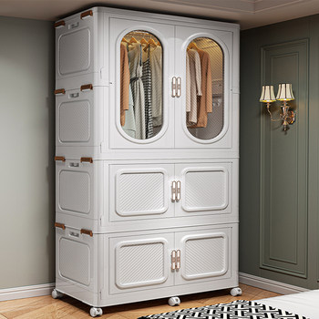 Wardrobe new simple children's wardrobe popular bedroom home baby clothes storage cabinet quilt folding storage cabinet