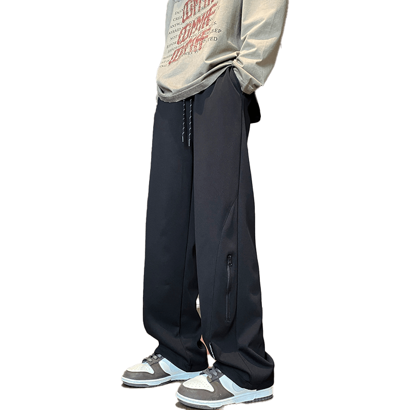 
American pants men's summer thin 2025 new fashion brand white flower gray straight wide-leg sports casual trousers men