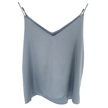 Satin imitation silk ສາຍ spaghetti ປັບໄດ້ camisole v-neck bottoming commuter ປົກກະຕິສີແຂງ slim ເຫມາະສີ champagne