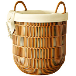 Imitation Rattan Laundry Basket for Home Use, Dirty Clothes Storage Bin, Bedroom Clothes Organizer, Bathroom Large-Capacity Laundry Basket