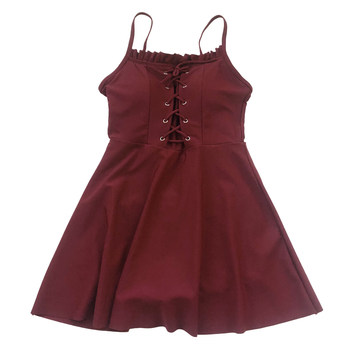 viviStudio/Retro Burgundy Slim Conservative Skirt ແບບງ່າຍດາຍ Dress ເຄິ່ງກະໂປງນັກຮຽນຊຸດລອຍນ້ໍາແມ່ຍິງ