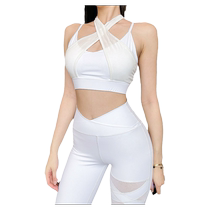 European and American Sexy Yoga Set Womens White Mesh Shockproof Underwear Sports Pants Quick-Drying Pilates Running Fitness Pants