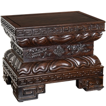 Black sandalwood solid wood heightened Buddha statue niche base God of Wealth Guanyin Guan Gong worship altar rectangular square wooden bracket