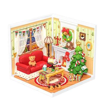 Rolife ruolai super world christmas gift building blocks assembled toy model diy cabin for children and girls