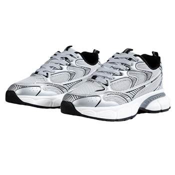 Silver dad shoes for women, light and breathable, with inner height increase