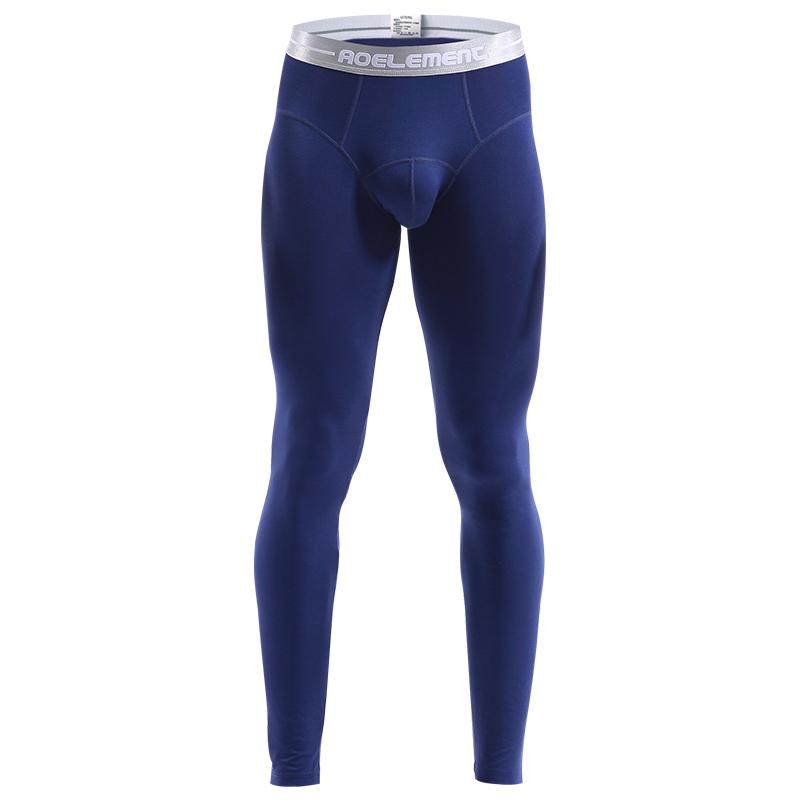 男士秋裤单件薄款紧身衬裤青年线裤保暖裤修身秋冬季打底裤棉毛裤