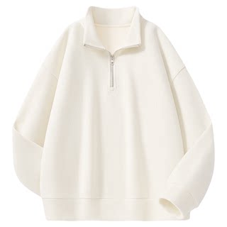 Onemore velvet thickened half-zip sweatshirt