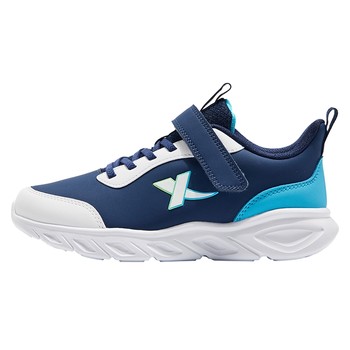 Xtep children's shoes autumn and winter new medium and large children's boys velcro running shoes children's sports shoes autumn and winter plus velvet cotton shoes