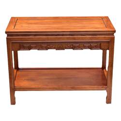 Elm Mortise 및 Tenon Chinese Log Small Coffee Table Square