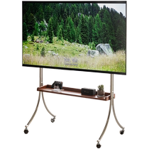 Yuan Wooden Solid Wood TV mount mobile floor-to-ground cart household live conference stand