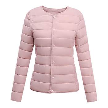 Thin down cotton-padded jacket for women, warm inner liner, 2025 new autumn and winter round-neck cotton-padded jacket, small cotton-padded jacket, trendy jacket Thin down cotton-padded jacket for women, warm inner liner, 2025 new autumn and winter round-neck cotton-padded jacket, small cotton-padded jacket, trendy jacket
