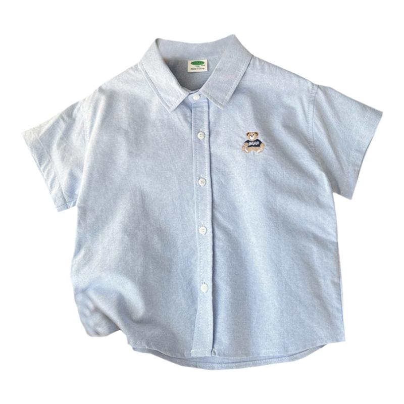 Children's cotton oxford short-sleeved shirt