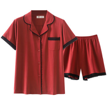 ຄວາມຮູ້ສຶກເຢັນຂອງ pajamas ສໍາລັບແມ່ຍິງ summer modal ຝ້າຍໄຫມສັ້ນ sleeved ສັ້ນ home clothes summer ບາງ ice silk 2022 ຮູບແບບໃຫມ່