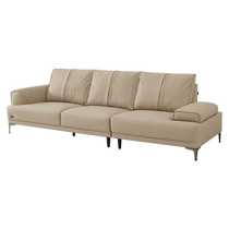 New product Gujia Home Ecological Cloud Leather Fabric Cream Style Large Sitting Deep Special Shaped Sofa with Footstool Yunyu 2227