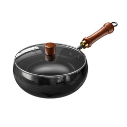 Royalstar Authentic Handmade Large Belly Iron Pot Official Genuine Household Cooking Pot Non-Coated Non-Stick Frying Pan