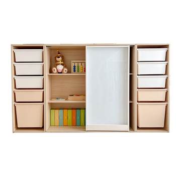 Nordic ins style solid wood children's toy storage cabinet