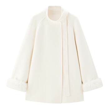 Double-faced woolen cloak and wool coat made by the wealthy daughter of le ting family in winter with a bow and a new shirt*