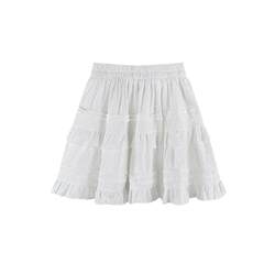 White lace short skirt for women spring autumn summer 2024 new ballet style cake skirt high waist a line puffy skirt