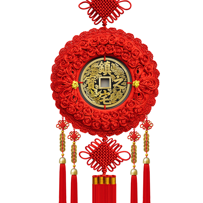 中国结客厅大号五帝钱门对门招财进宝挂件入户门玄关中式家居挂饰