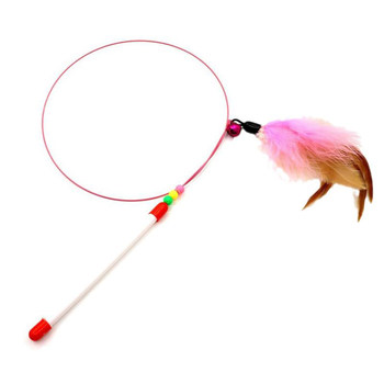 Cat stick cat toy bell feathers self-exciting cat artifact bite-resistant steel wire long pole automatic pet supplies