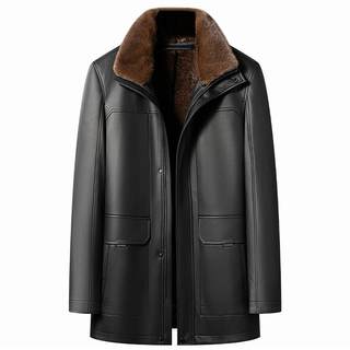 Haining genuine leather jacket for men mink fur integrated