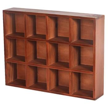 Light luxury small items wall-mounted solid wood storage rack