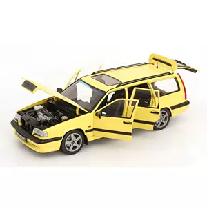 โมเดลรถโลหะหล่อแบบเต็มฟังก์ชัน สเกล 1:18 รุ่น Novell Volvo 850 T-5R สีเหลือง/ดำ