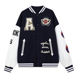 Original American letter flocked jacket for men and women, quilted thickened jacket, baseball uniform, trendy