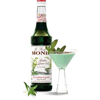 Monin Green Tea Flavored Syrup in Glass Bottle 700ml Coffee Cocktail Juice Drink