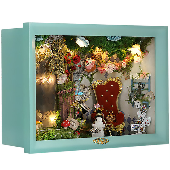 Diy cabin handmade miniature scene dream moment 3d three-dimensional puzzle bookend wooden assembled model house