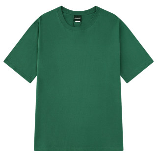 ins重磅厚实纯棉纯色短袖T恤男女同款全棉圆领打底衫潮白色半袖bf