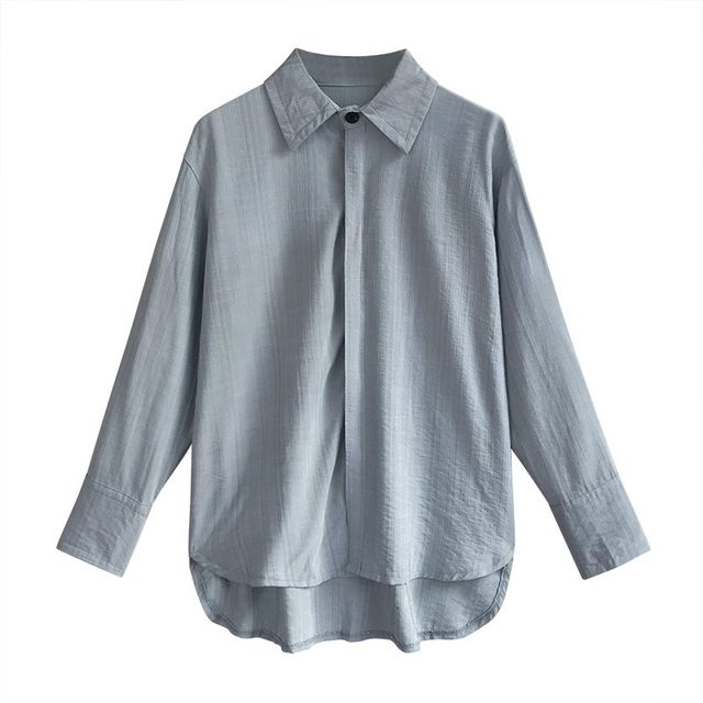 Autumn and winter versatile design niche loose plus size shirt
