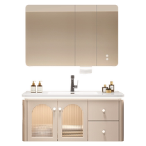 Oaks 1566 French rounded corner wash basin cabinet combination wash basin cabinet ceramic integrated basin bathroom cabinet integrated cabinet