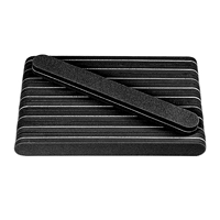 10 прямых пилочек из черной губки, двусторонние матовые 100/180