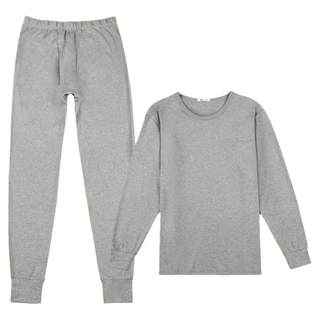 林老三保暖内衣男纯棉套装青年打底中老年全棉秋衣贴身亲肤圆领