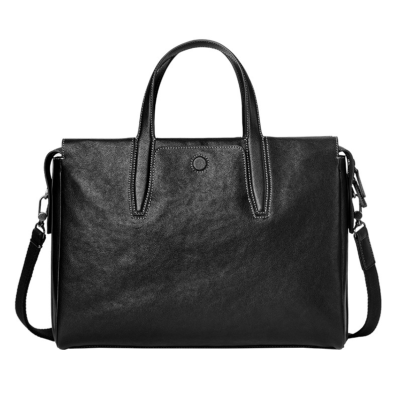 Pierre Cardin men's briefcase shoulder crossbody bag business large capacity cowhide computer handbag