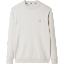 HLA Hailan House cloud-sense skin-friendly sweater 24 autumn new contrasting color embroidered round neck washable warm sweater for men