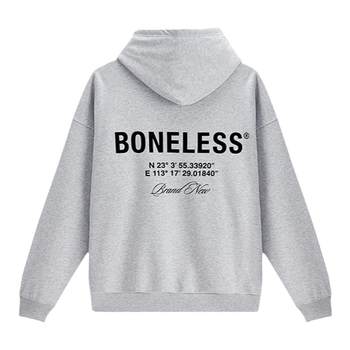 BONELESS ຝ້າຍຫນັກ Hoody ຜູ້ຊາຍປະສານງານພິມ Hooded Sweatshirt ດູໃບໄມ້ລົ່ນ Jacket