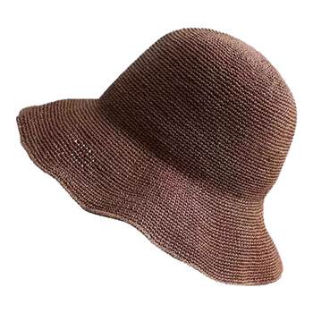 Japanese red handmade fine crochet straw hat for women summer